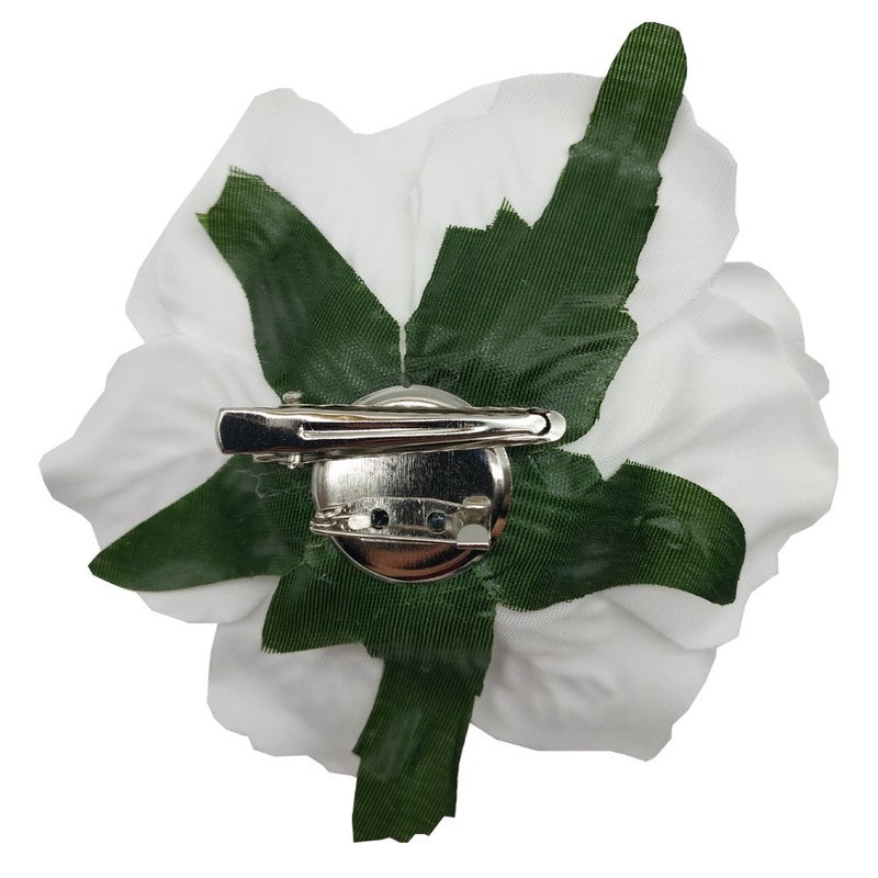 Sanrich La Homein Sanrich 4pcs/Pack Fabric Rose Hair Flowers Clips Mexican Hair Flowers Hairpin Brooch Headpieces (White) - Image 4